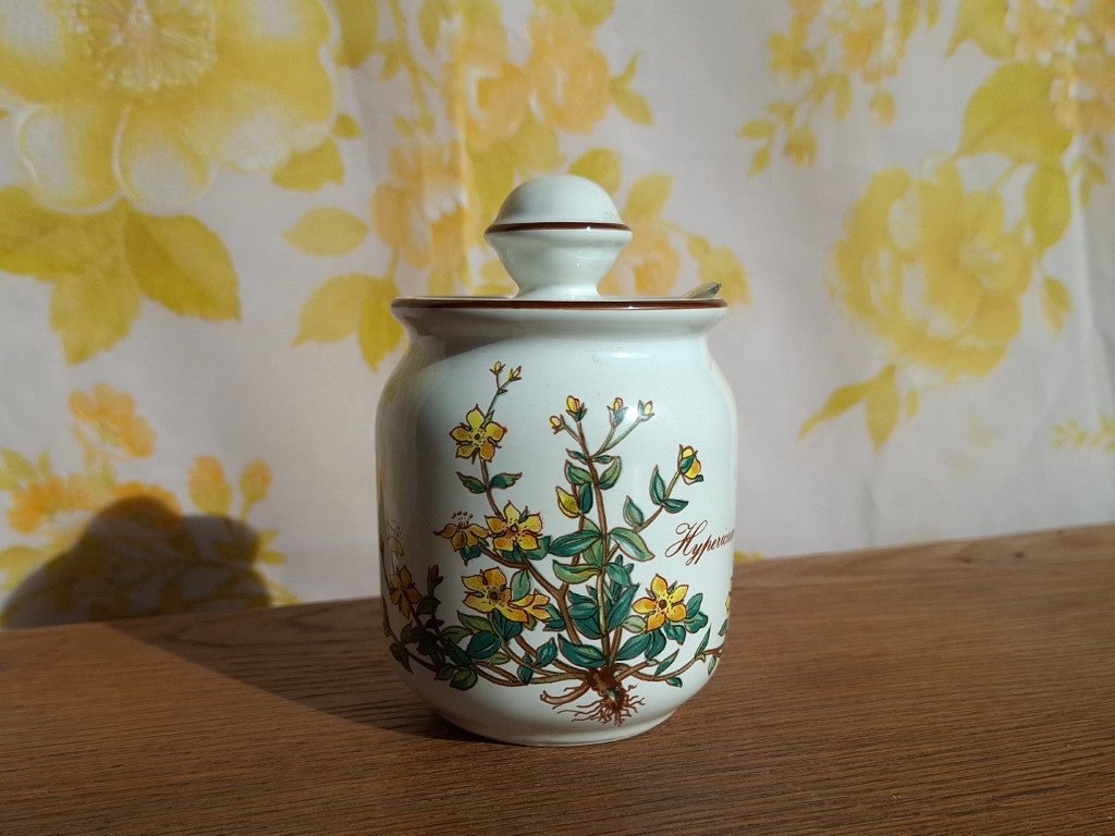 Vintage Villeroy & Boch Botanica Mustard Pot with Spoon