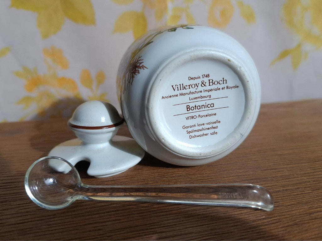 Vintage Villeroy & Boch Botanica Mustard Pot with Spoon