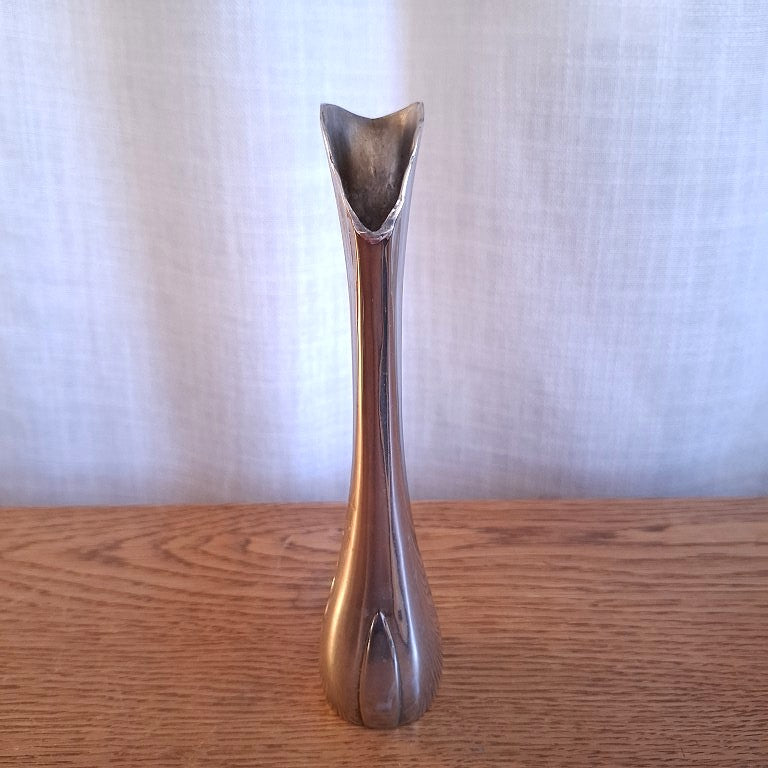 Vintage Art Deco Style Silver Plated Swan Vase