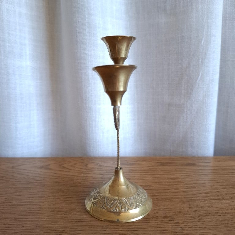 Vintage Brass 3-Arm Candelabra Petite Candle Holder