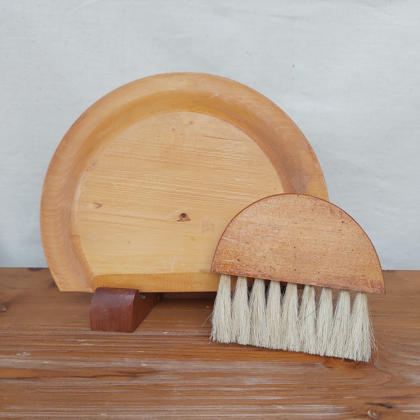 Vintage Wood Crumb Butler Painted with Cherries