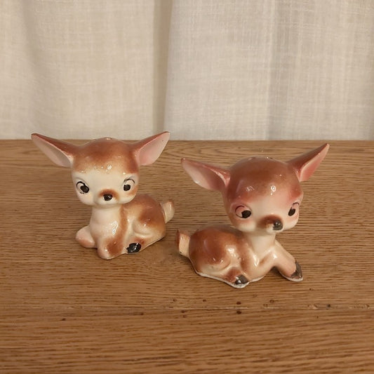 Vintage Fawn Salt and Pepper Shakers