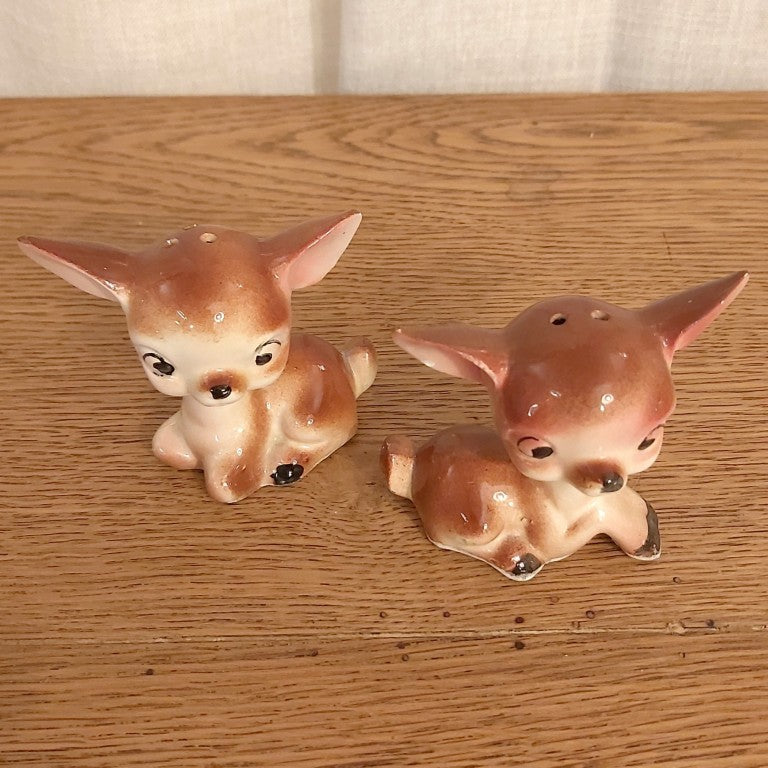 Vintage Fawn Salt and Pepper Shakers