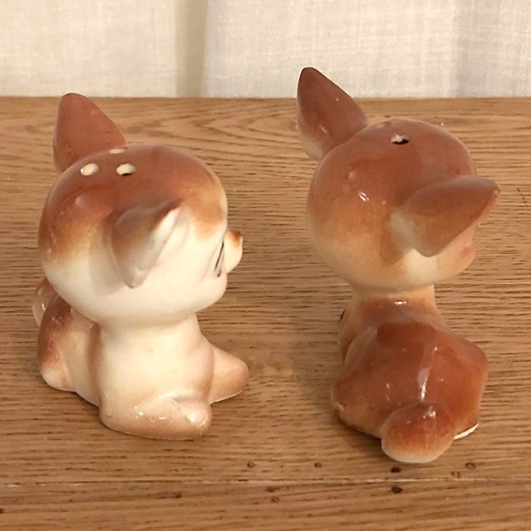 Vintage Fawn Salt and Pepper Shakers