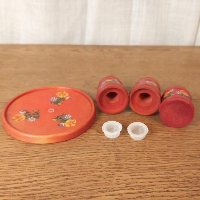 Handpainted Vintage Floral Austrian Condiment Set