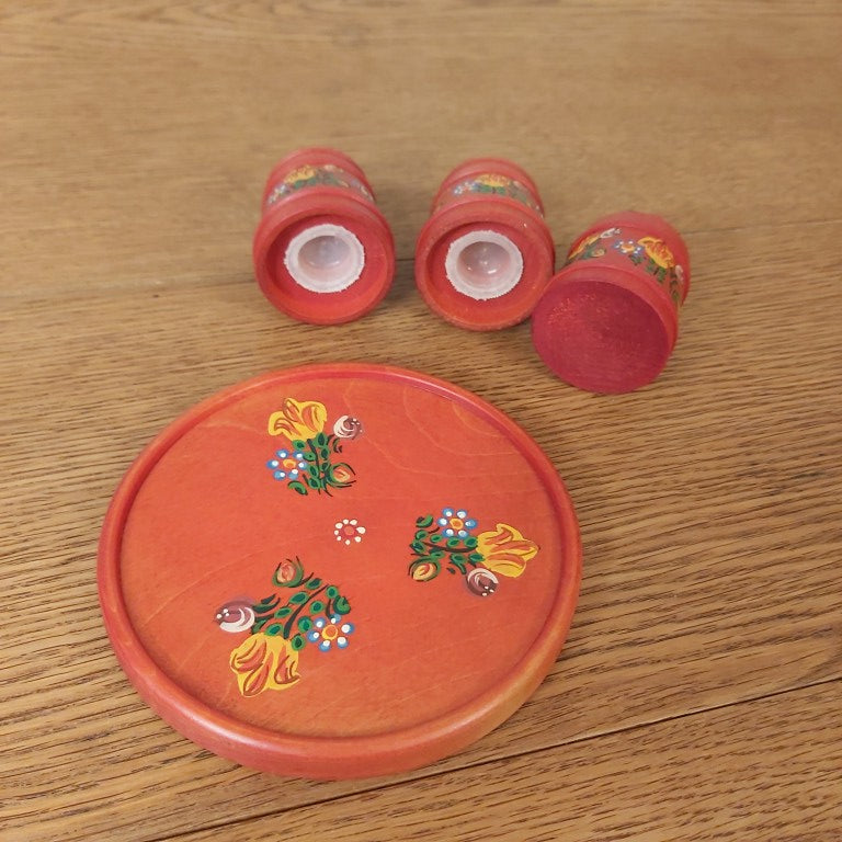 Handpainted Vintage Floral Austrian Condiment Set