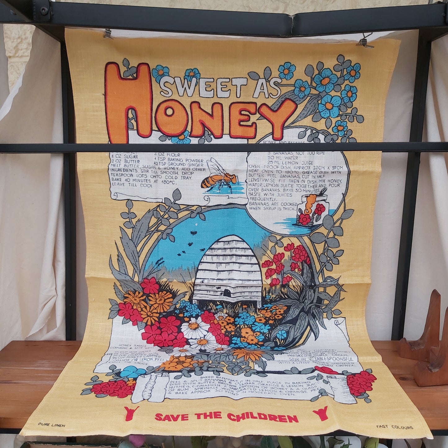 Sweet As Honey Vintage Save the Children Tea Towel