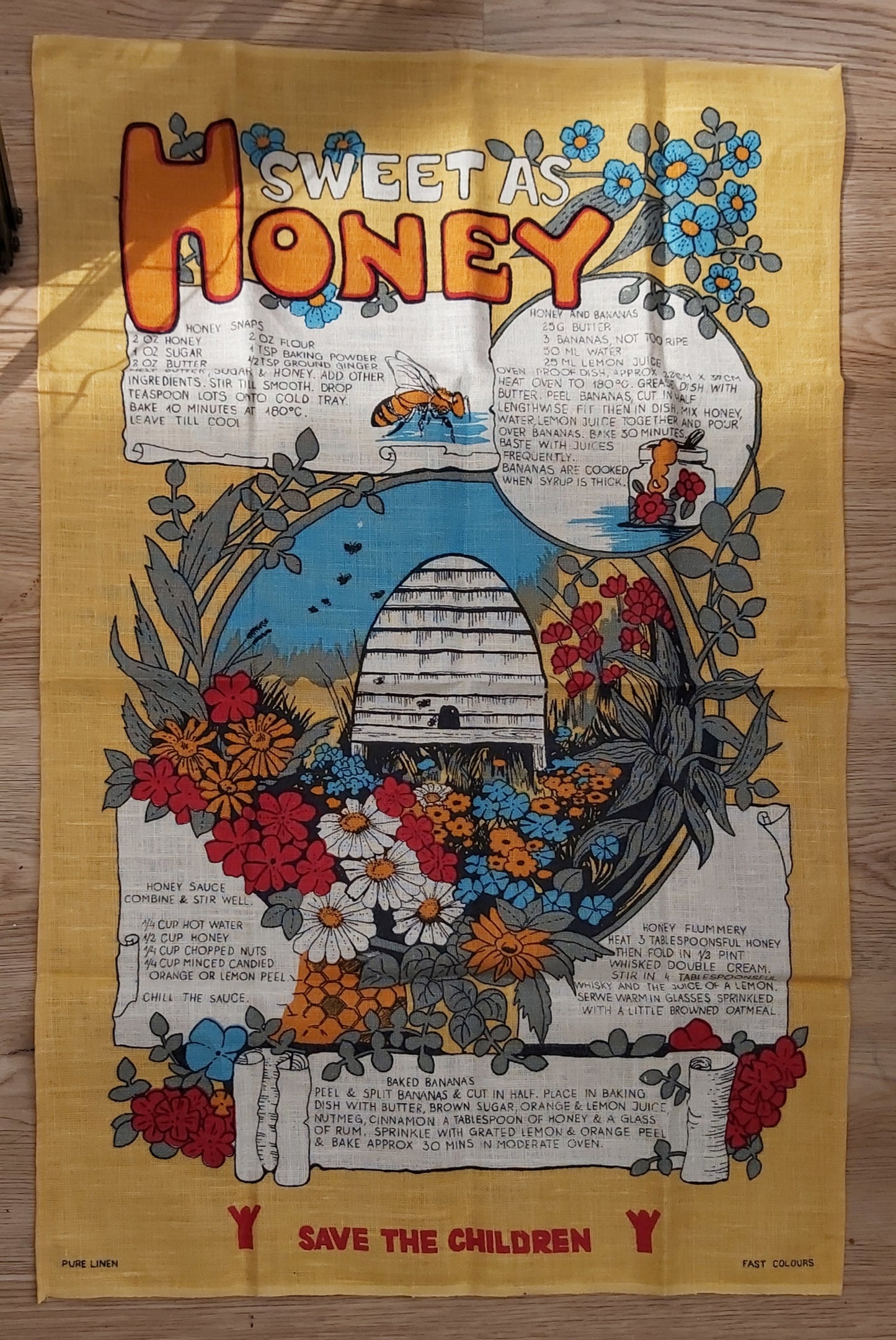 Sweet As Honey Vintage Save the Children Tea Towel