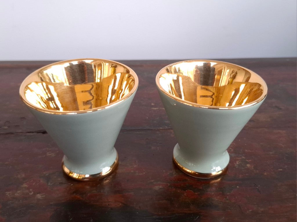 Pair of Jersey Pottery Demitasse Coffee Cups