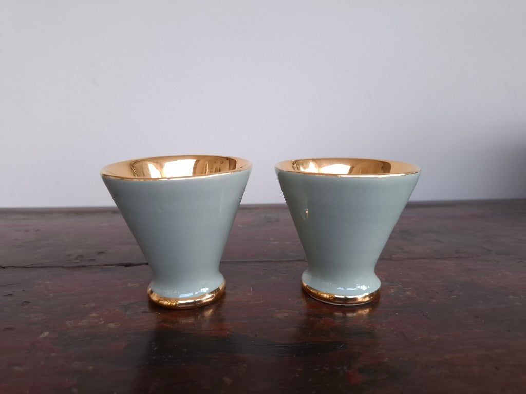 Pair of Jersey Pottery Demitasse Coffee Cups