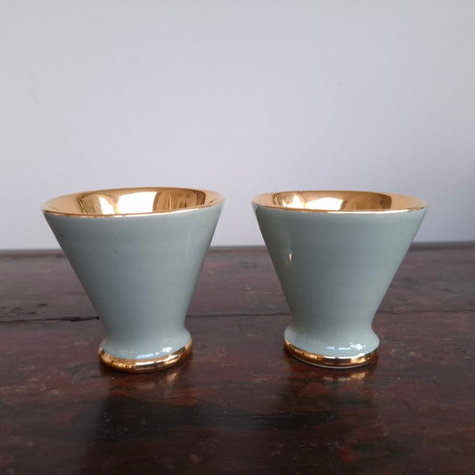 Pair of Jersey Pottery Demitasse Coffee Cups