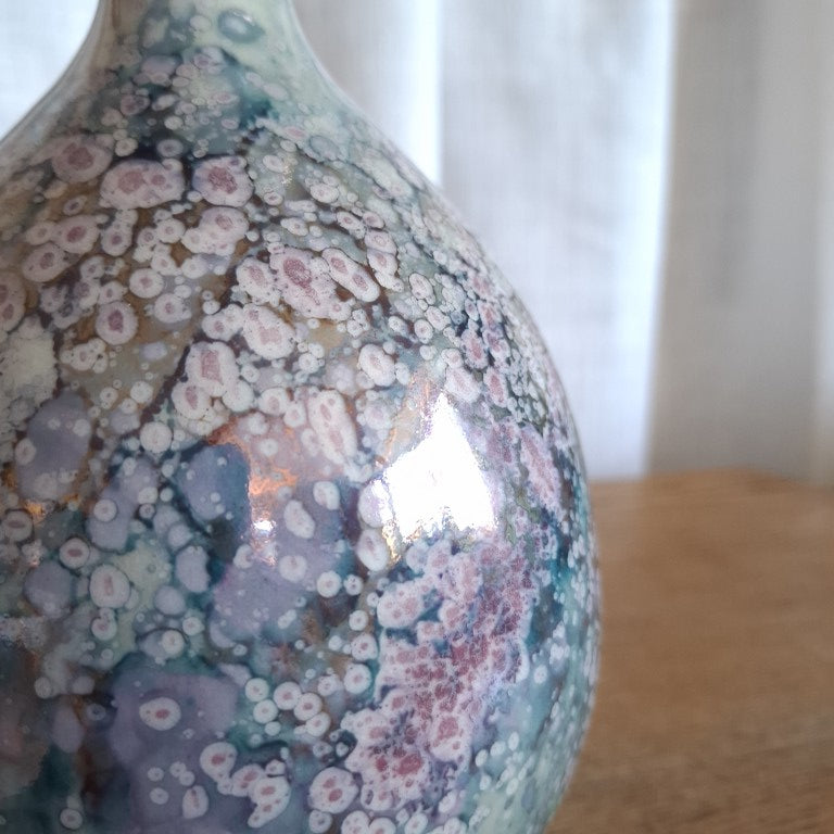 Stunning Paul Laird Signed Crystalline Glaze NZ Studio Pottery Vase 24cm | FREE SHIPPING