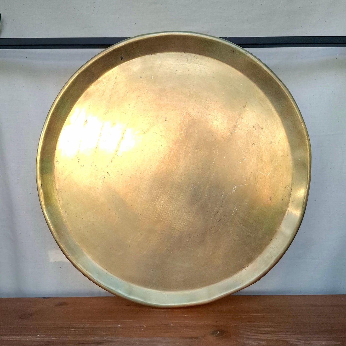 Simple Vintage Brass Round Tray