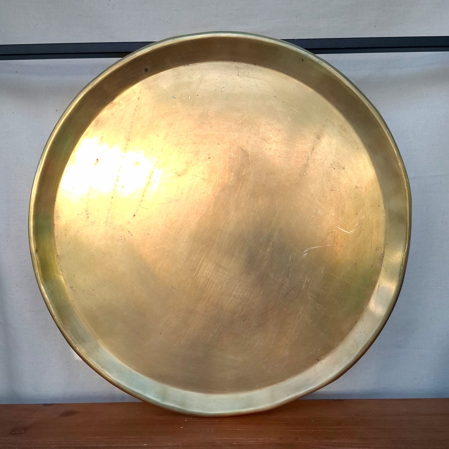 Simple Vintage Brass Round Tray