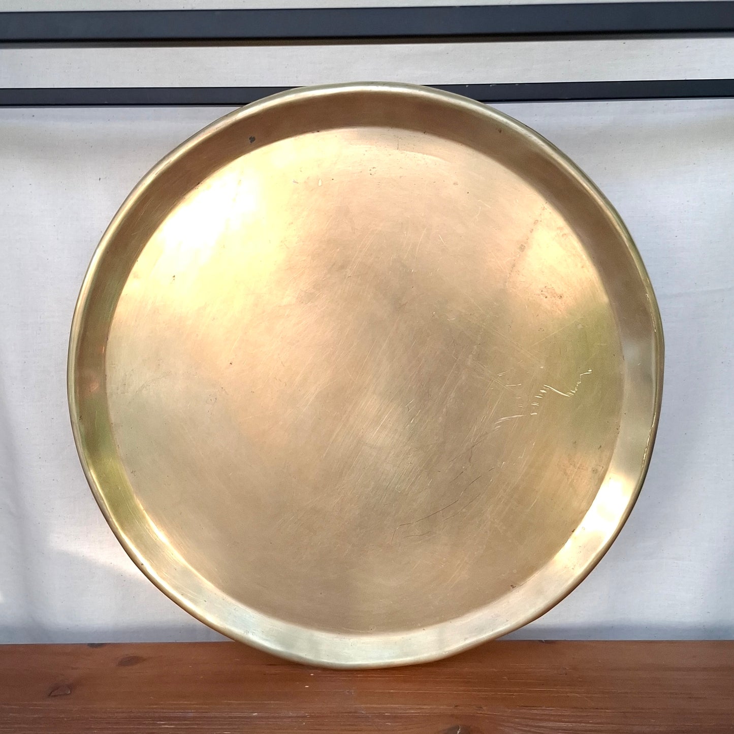 Simple Vintage Brass Round Tray