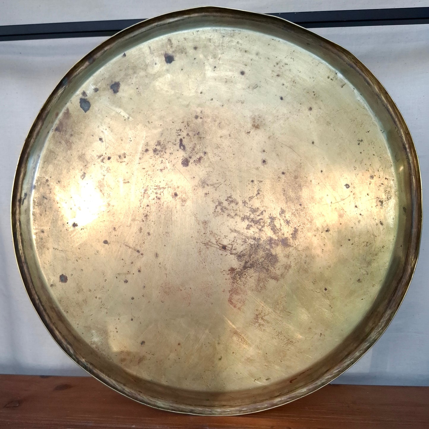 Simple Vintage Brass Round Tray
