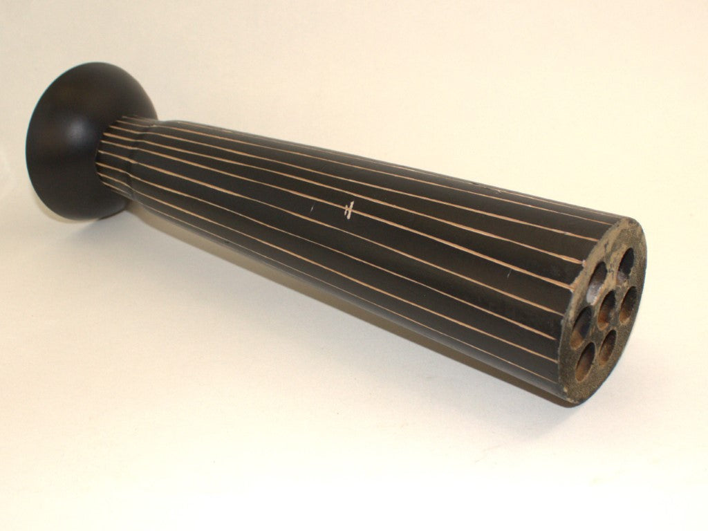 Tall Rustic Carved Wood Vase