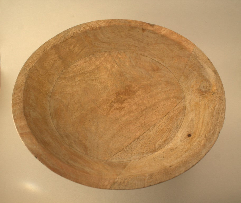 Large Rustic Wood Pedestal Bowl