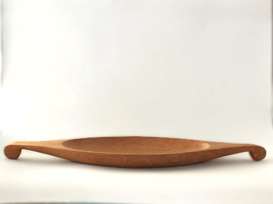 Scroll Handle Small Wood Dish
