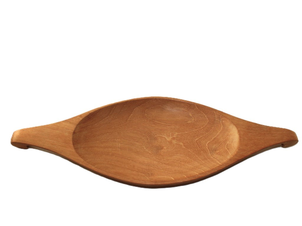 Scroll Handle Small Wood Dish