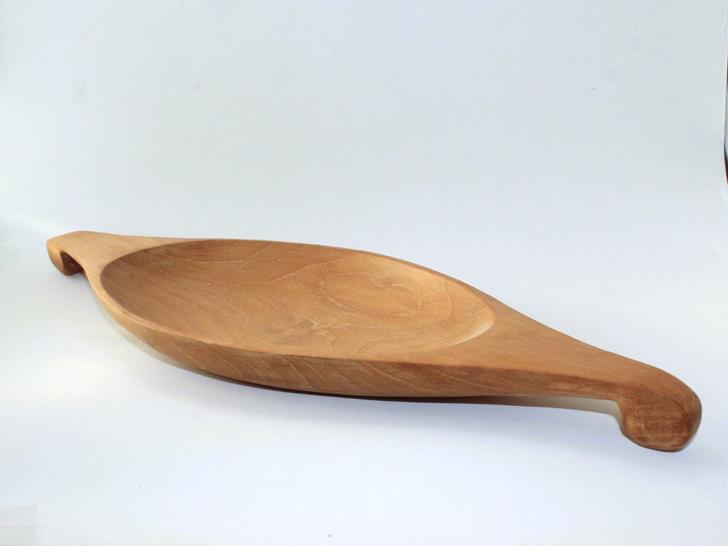 Scroll Handle Small Wood Dish
