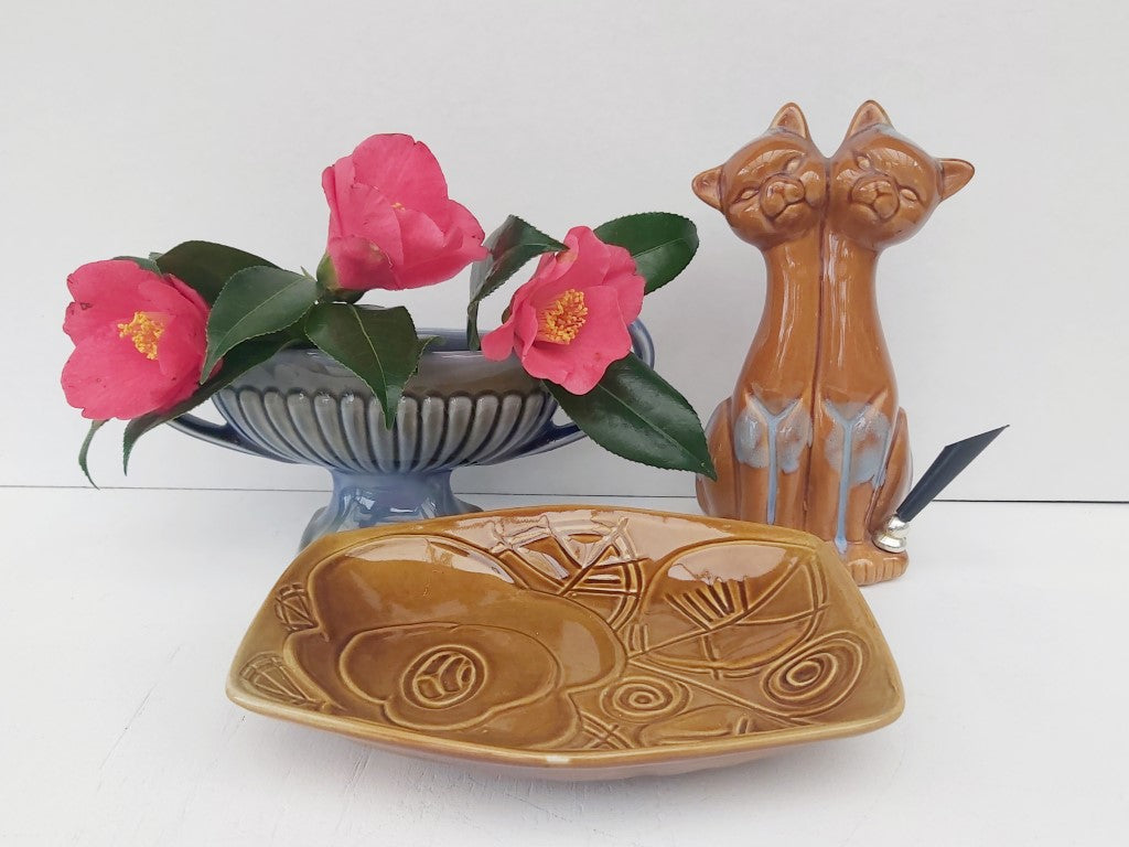 MCM Conjoined Siamese Cats Vintage Penholder