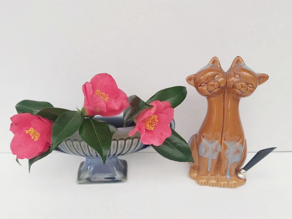 MCM Conjoined Siamese Cats Vintage Penholder