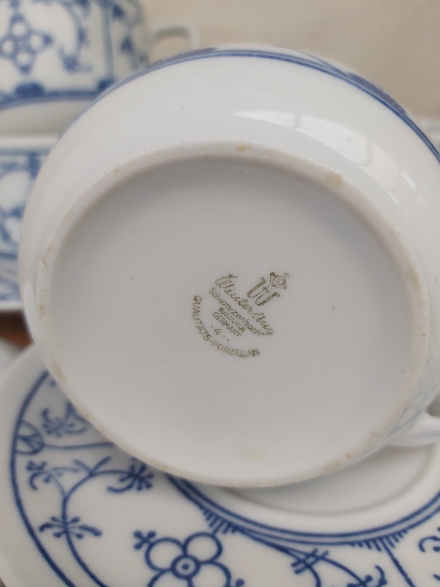 Set of 4 Winterling Bavaria Strawflower Coffee Cups & Saucers