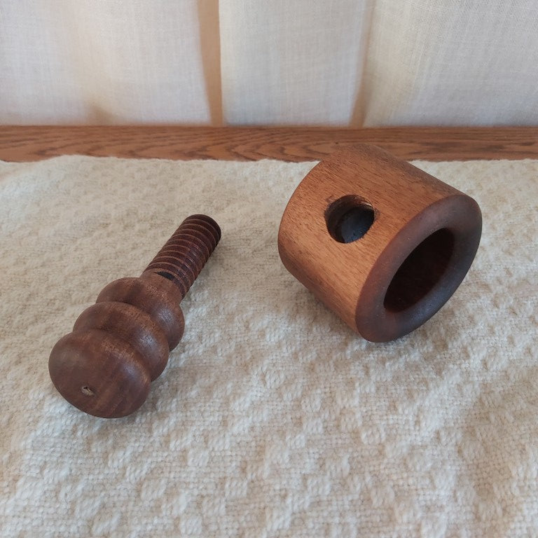 Vintage Carved Wooden Screw Nutcracker