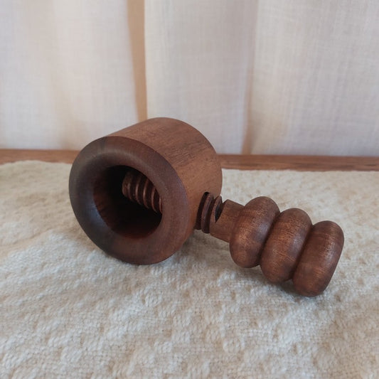 Vintage Carved Wooden Screw Nutcracker