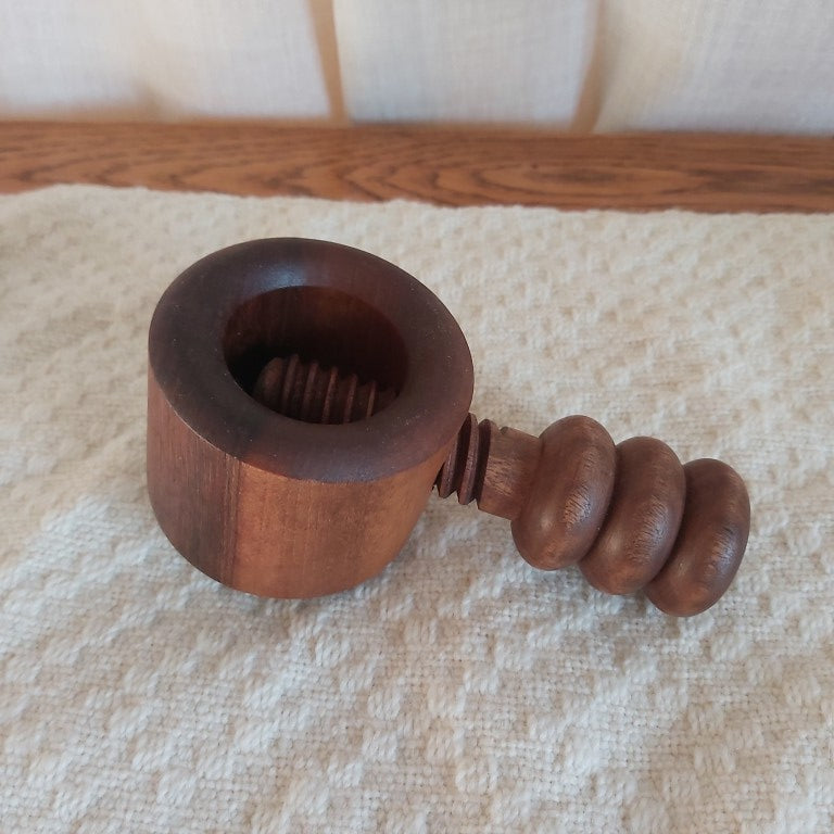 Vintage Carved Wooden Screw Nutcracker
