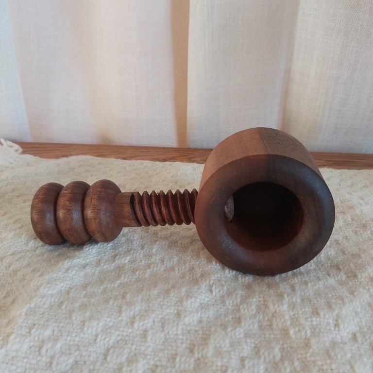 Vintage Carved Wooden Screw Nutcracker