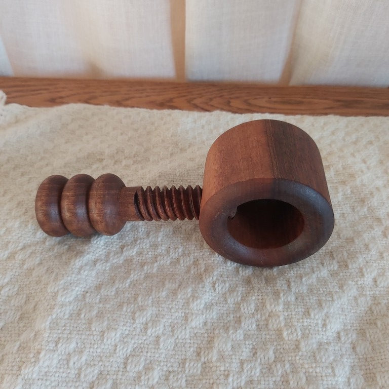 Vintage Carved Wooden Screw Nutcracker