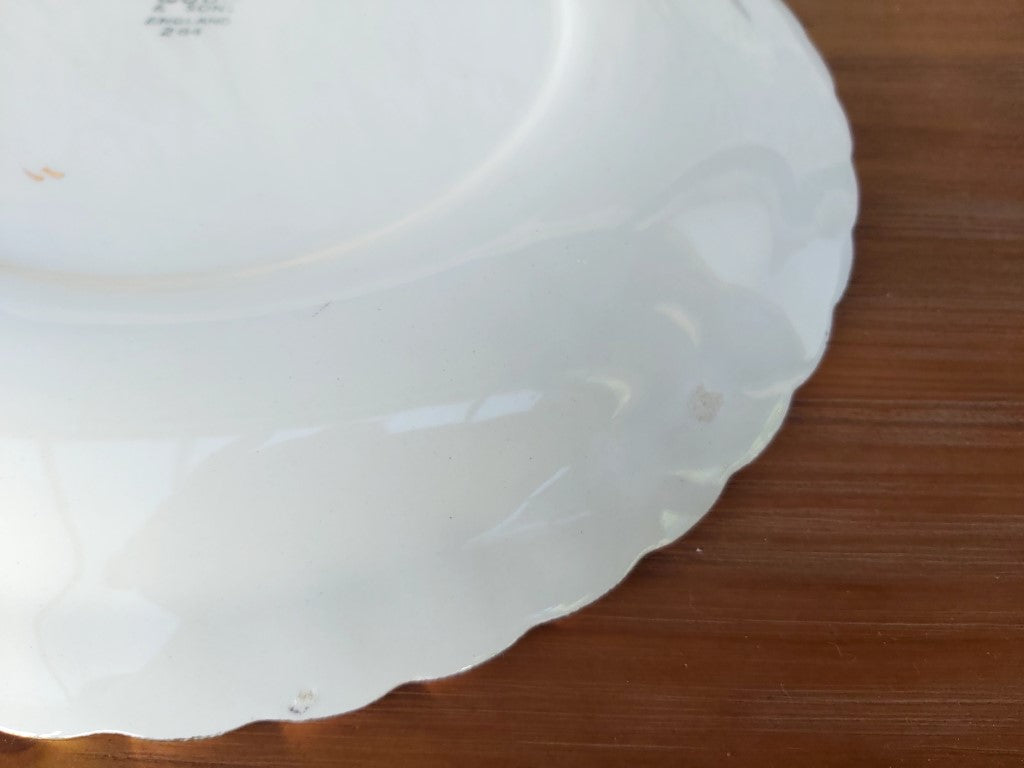 Stunning Vintage Wood & Sons Floral Plate with Gold Rim