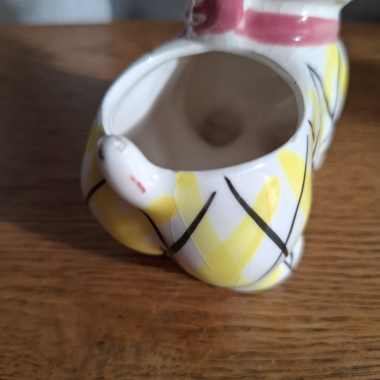 Yellow Plaid Scottie Dog Planter