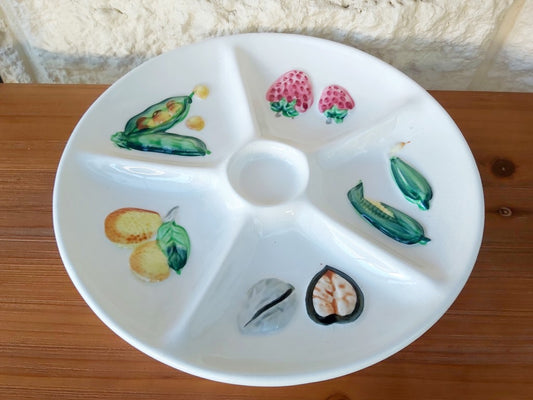 Vintage Majolica 6 Segment Serving Dish