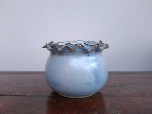Double Ruffle Rim Pottery Pot