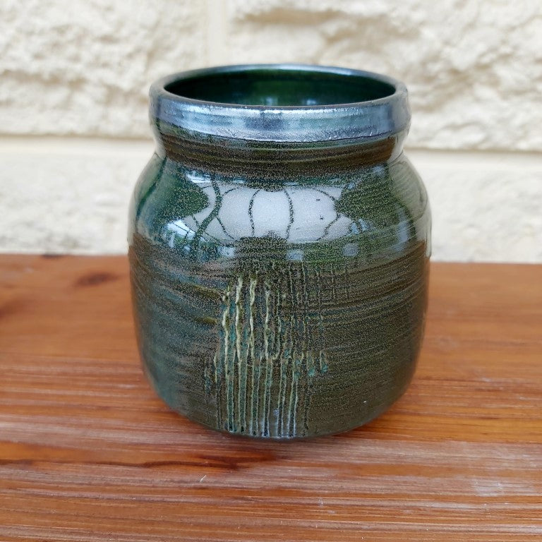 Green Palladium Glazed Jar