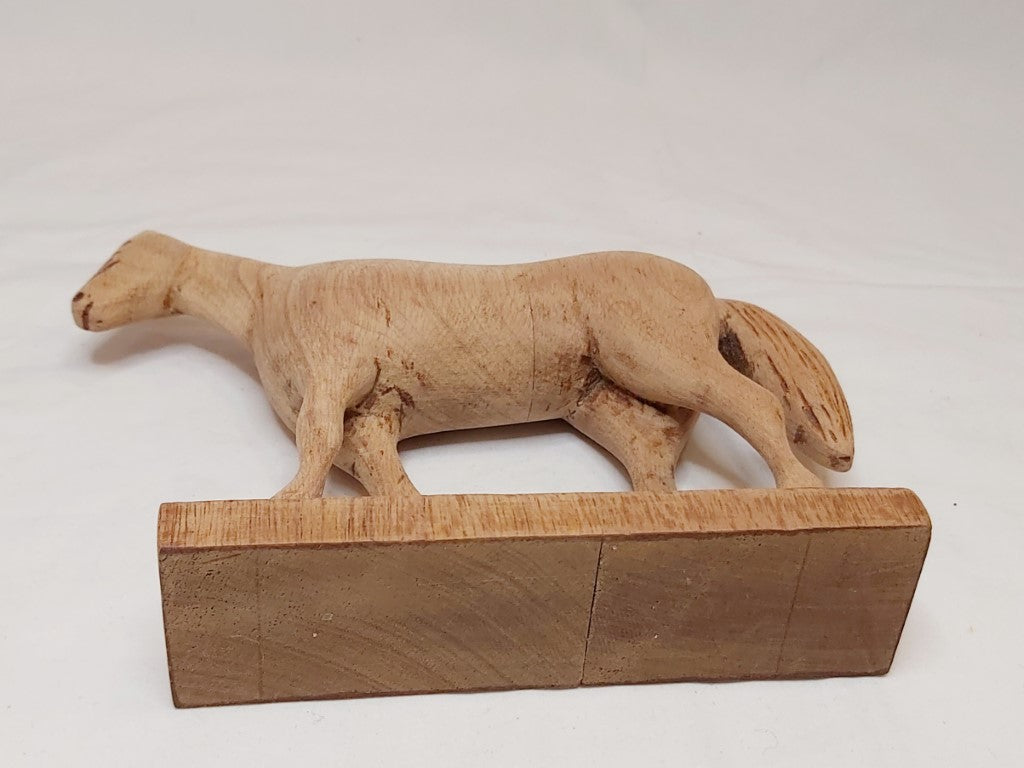 Rustic Folk Style Hand Carved Horse Sculpture Decor