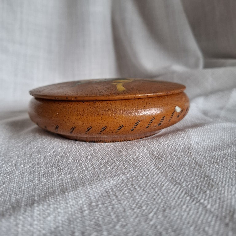 Light Wood Trinket Box with Handpainted Pansies