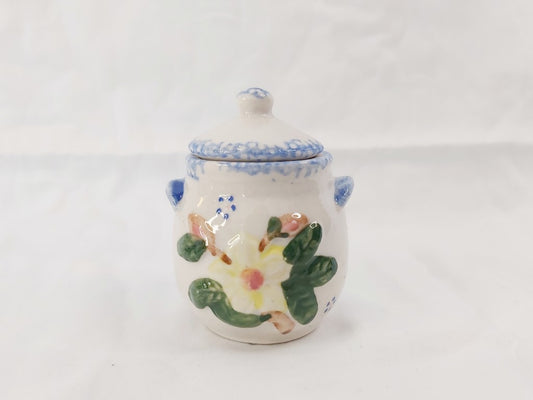 Tiny Floral Cottagecore Conditment Pot with Lid