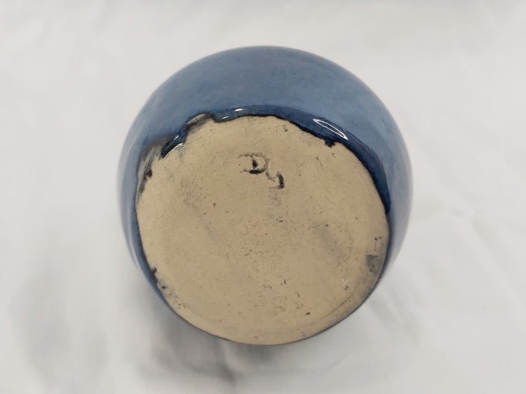 Small Denim Blue Studio Pottery Vase