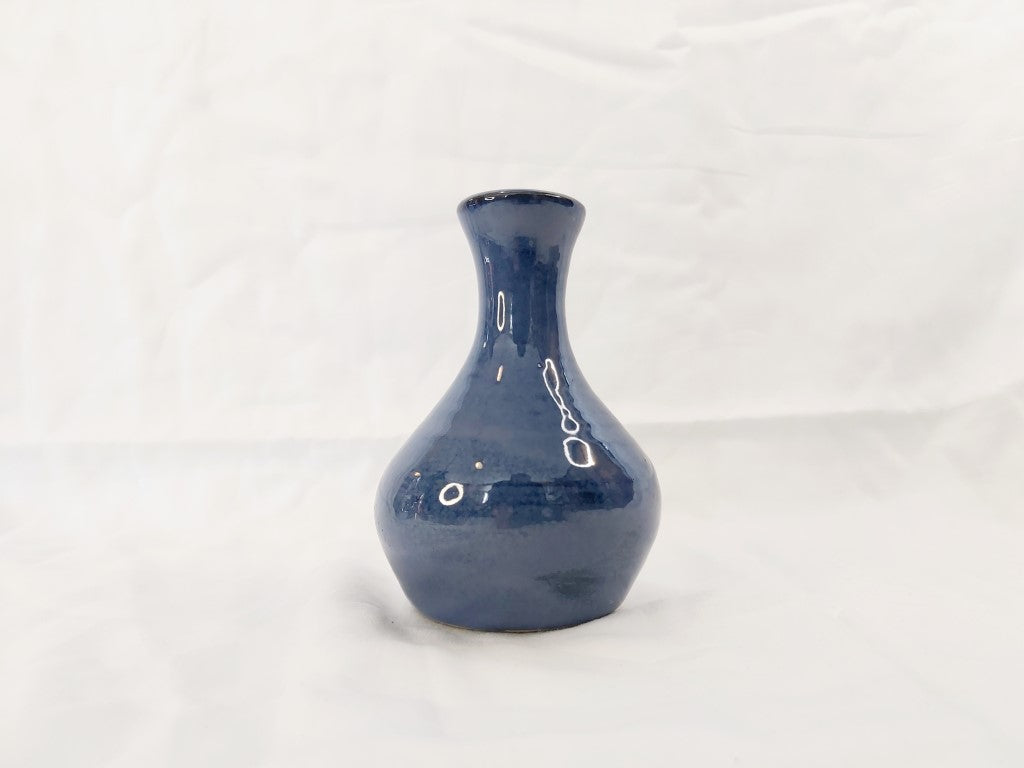 Small Denim Blue Studio Pottery Vase