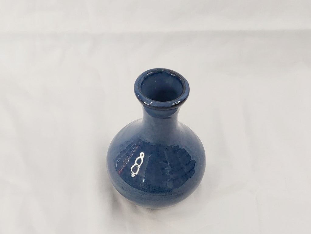 Small Denim Blue Studio Pottery Vase