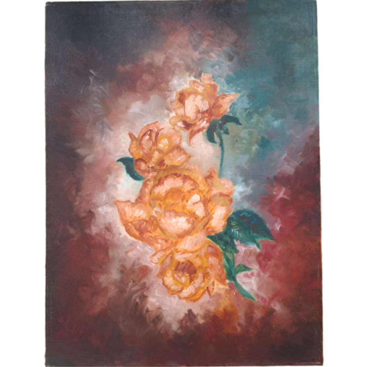 Original Vintage Painting of Roses