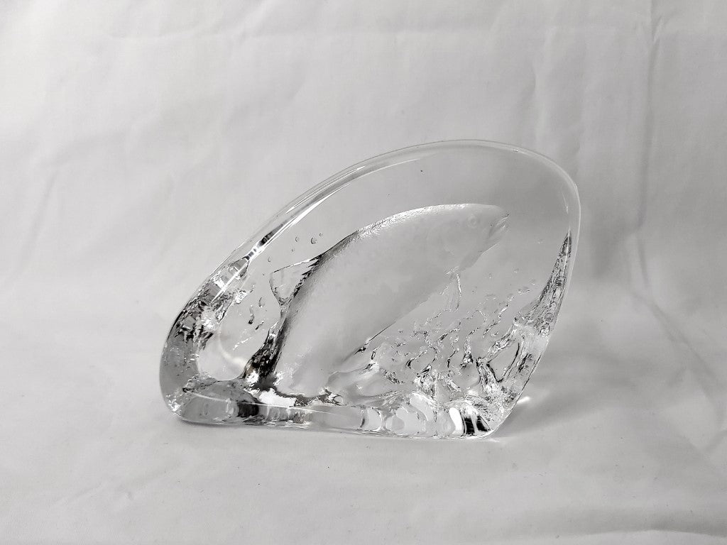 Mats Jonassen Signed Jumping Fish Paperweight