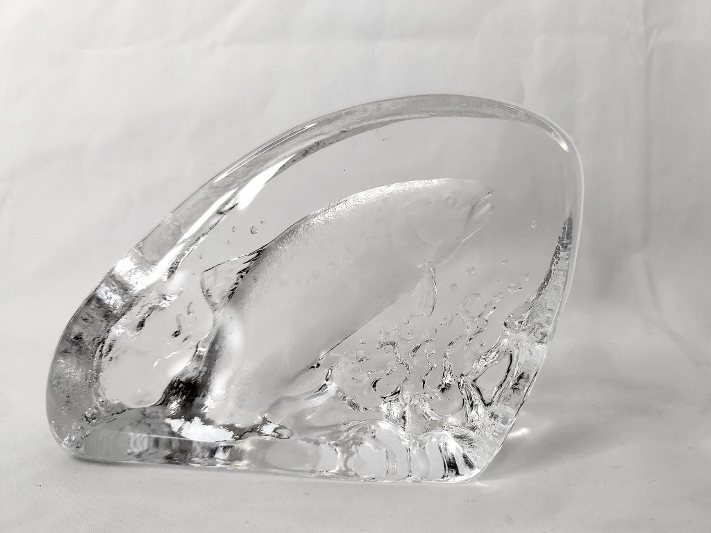 Mats Jonassen Signed Jumping Fish Paperweight