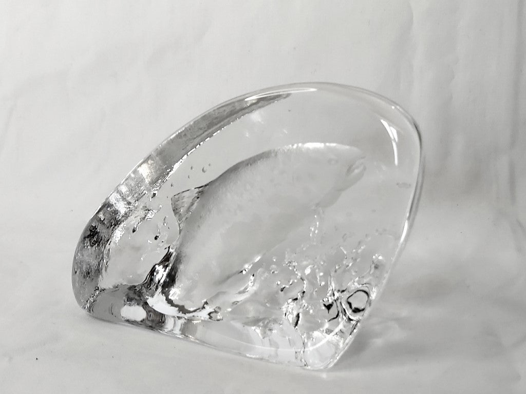 Mats Jonassen Signed Jumping Fish Paperweight