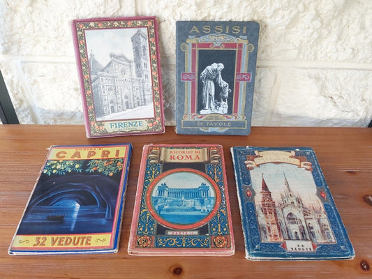 Set of 5 Vintage Ricordo Di Photographic Fold Out Books