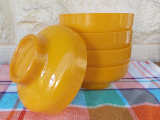 Set of 5 Vintage Melamine Dessert Bowls